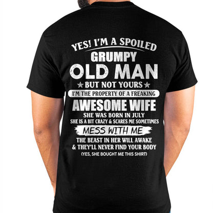 July - Grumpy Old Man with Awesome Wife - Perfect Gift From Wife - HLT07 (SKU06-68-07)
