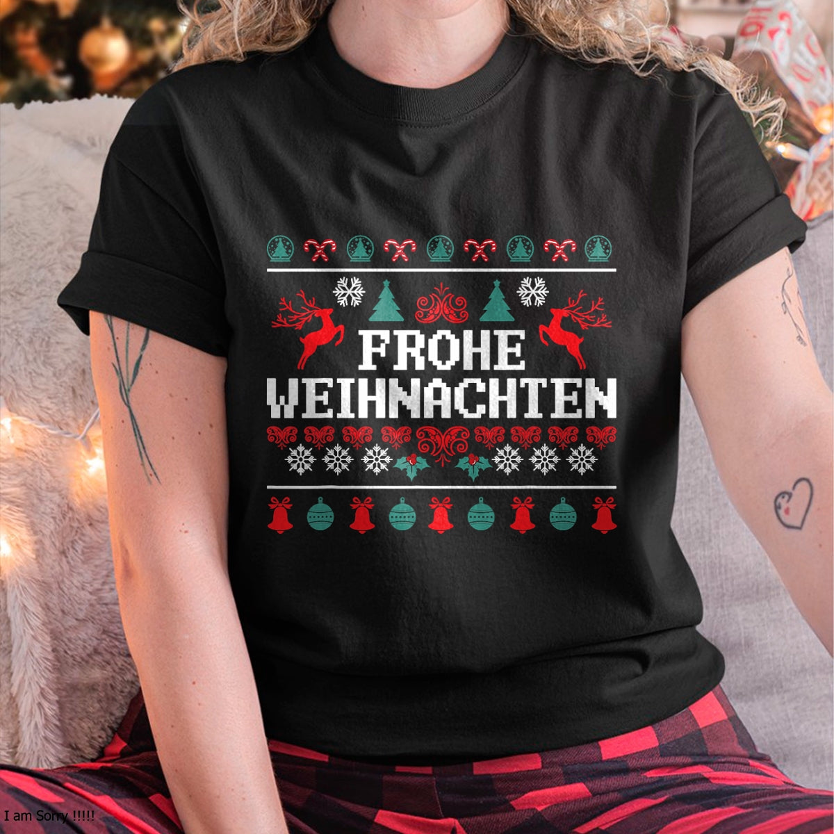 Christmas Shirts for Family, Funny christmas shirts, Christmas Unisex T-Shirt/Hoodie/Sweatshirt HLT00 - Frohe Weihnachten German Merry Christmas Holidays Germany T-Shirt