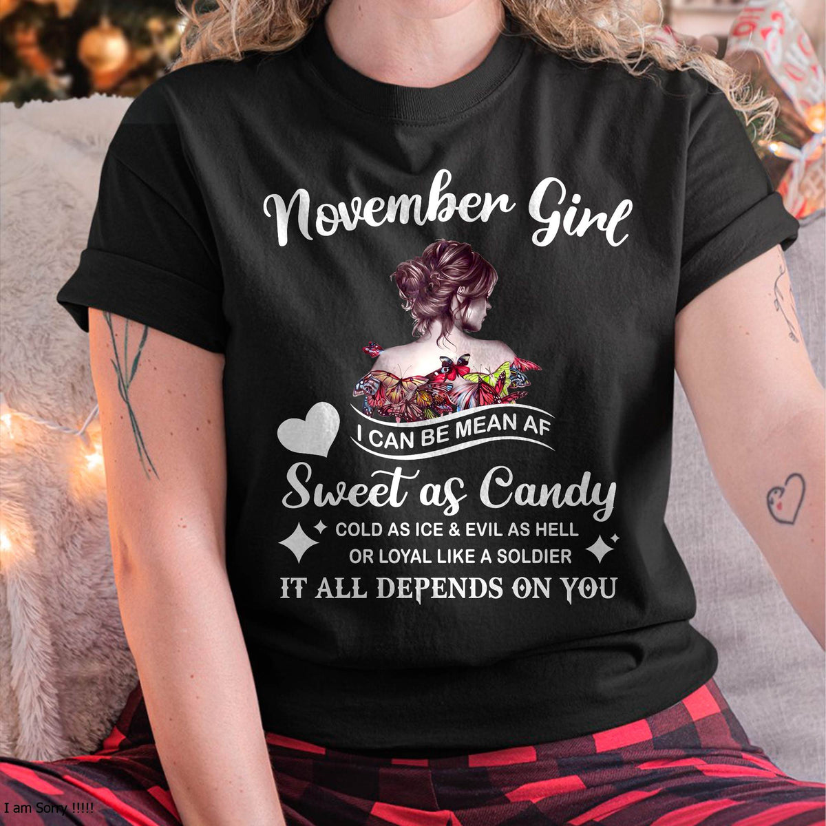 November Girl T-Shirt – Sweet As Candy, Cold As Ice - Birthday Gift for Women - HLT11 (SKU26T-01-38-11)