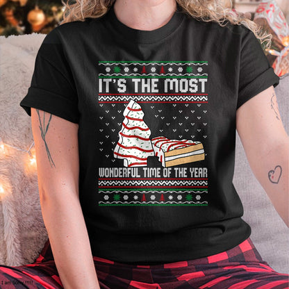 Christmas Shirts for Family, Funny christmas shirts, Christmas Unisex T-Shirt/Hoodie/Sweatshirt HLT00 - It's The Most Wonderful Time Of The Year Christmas tree cake T-Shirt