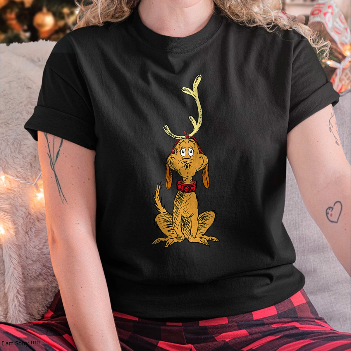Christmas Shirts for Family, Funny christmas shirts, Christmas Unisex T-Shirt/Hoodie/Sweatshirt HLT00 - Dr. Seuss mens Classic Dr Seuss Reindeer Max T shirt, Black, Small US