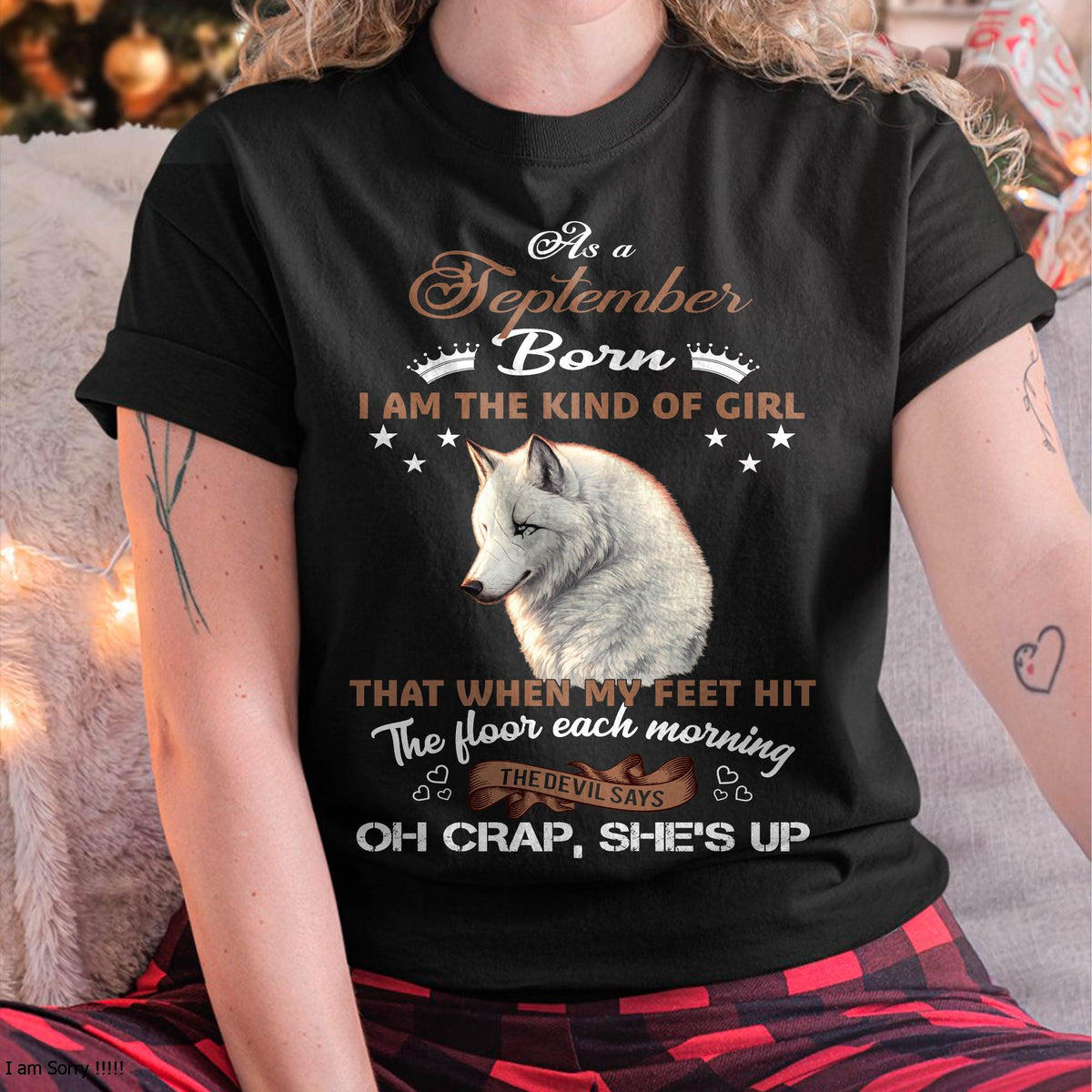 AS A SEPTEMBER GIRL I'M FEARLESS WOLF SHIRT – GIFT FOR WOMEN - HLT09 (SKU2604-238-09)