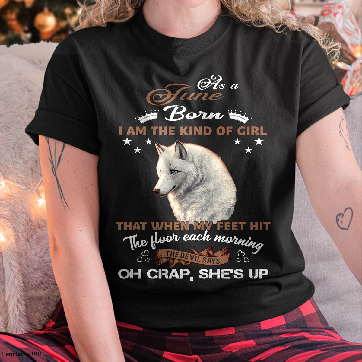 AS A JUNE GIRL I'M FEARLESS WOLF SHIRT – GIFT FOR WOMEN - HLT06 (SKU2604-238-06)