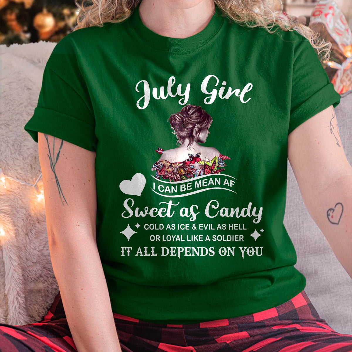July Girl T-Shirt – Sweet As Candy, Cold As Ice - Birthday Gift for Women - HLT07 (SKU26T-01-38-07)