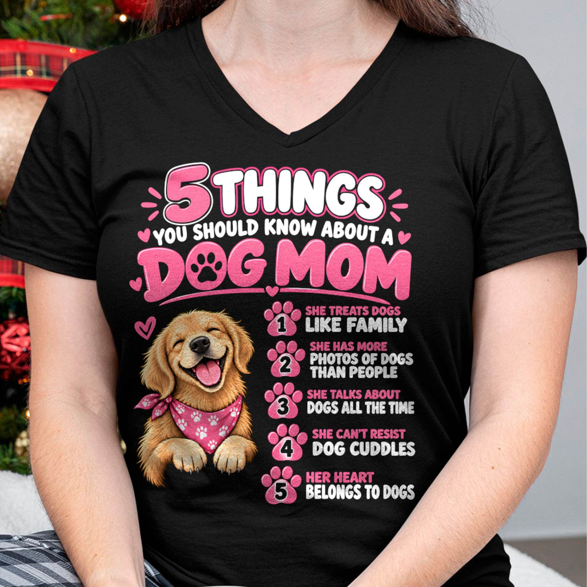 5 SIGNS YOU’RE OFFICIALLY A PROUD DOG MOM - SHIRT FOR WOMEN - HLT00 (SKU2610-24)