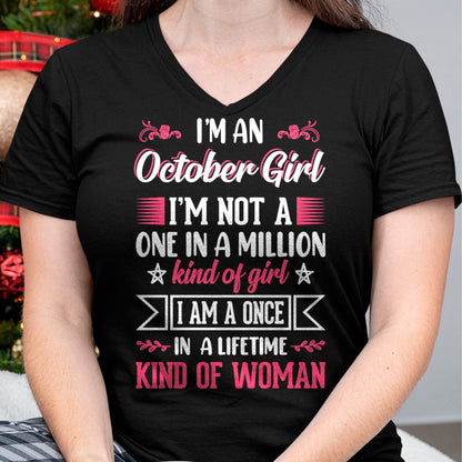 OCTOBER, ONE IN A LIFETIME KIND OF WOMAN - SHIRT FOR WOMEN - KIEN10 (SKU2602-58-10)