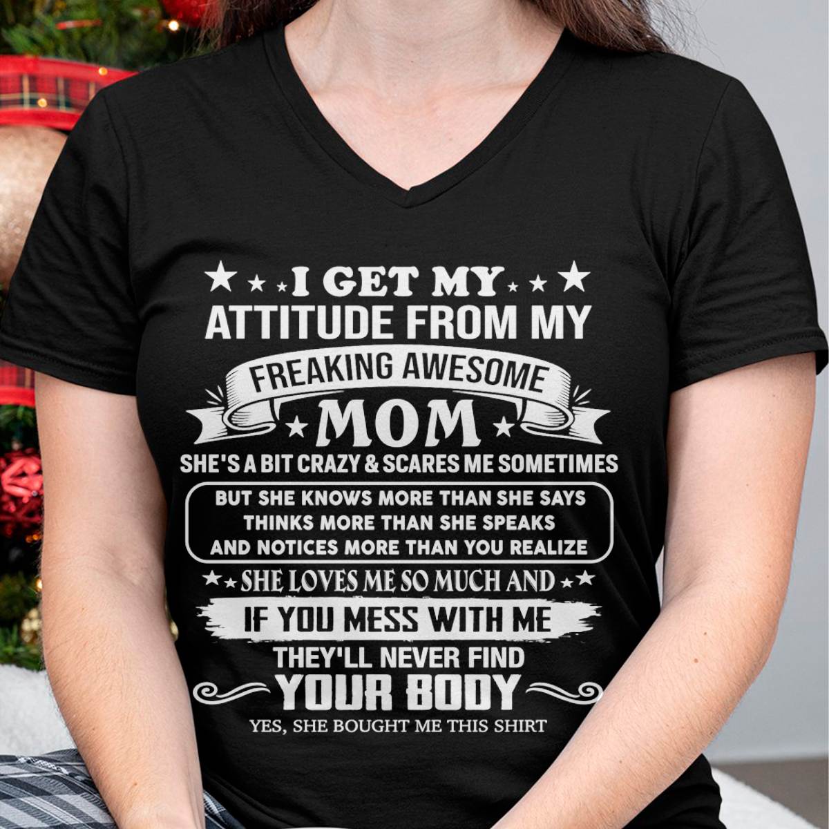 NO MONTH, MY FREAKING AWESOME MOM - SHIRT FROM MOM TO DAUGHTER - KIEN00 (SKU2603-336-00)