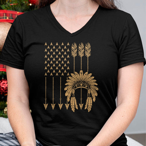 Native American T-Shirts, Vintage Native American Unisex T-Shirt/Hoodie/Sweatshirt HLT00 - Funny Native American Flag Gift Cool USA Tribe Patriotic T-Shirt