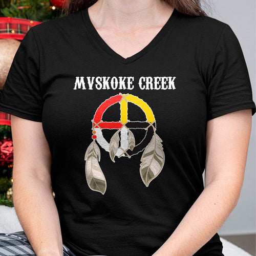 Native American T-Shirts, Vintage Native American Unisex T-Shirt/Hoodie/Sweatshirt HLT00 - Mvskoke Creek Muskogee Native American Medicine Wheel T-Shirt