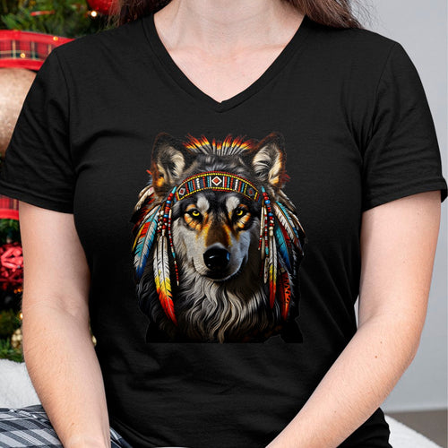 Native American T-Shirts, Vintage Native American Unisex T-Shirt/Hoodie/Sweatshirt HLT00 - Native American Wolf - Indian Wolf T-Shirt (1)