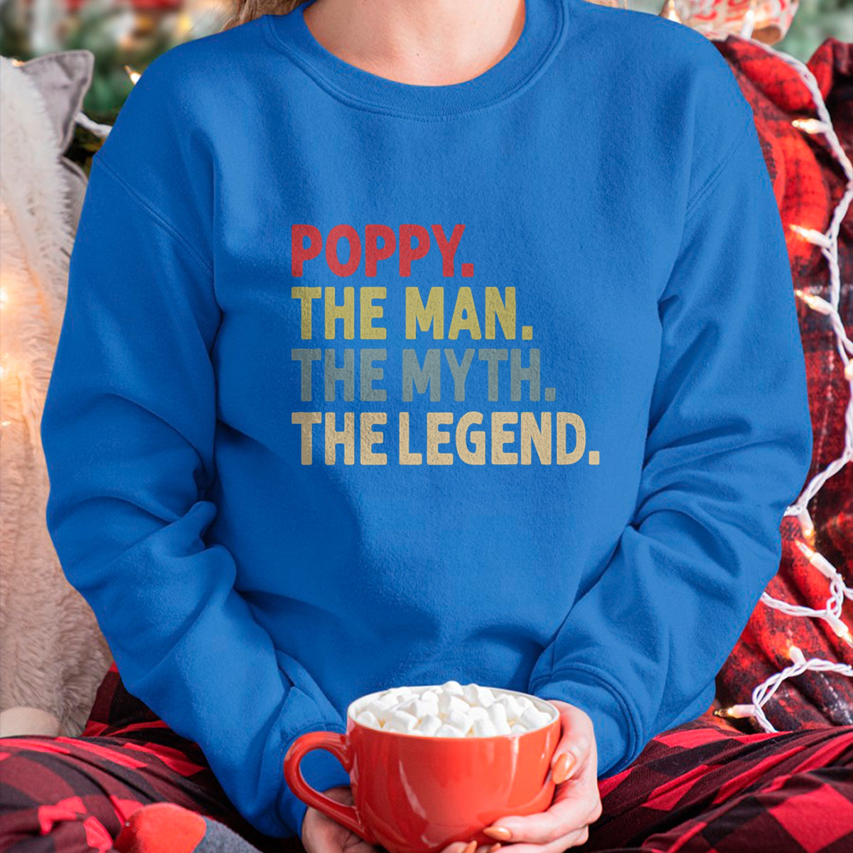 Best Grandpa Shirt, Proud Grandpa Unisex T-Shirt/Hoodie/Sweatshirt HLT00 - Poppy The Man The Myth the Legend Funny Grandpa Gift T-Shirt (1)