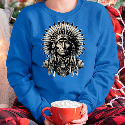 Native American T-Shirts, Vintage Native American Unisex T-Shirt/Hoodie/Sweatshirt HLT00 - Headdress Chief Ancestors Vintage, Native American Indian T-Shirt (1)