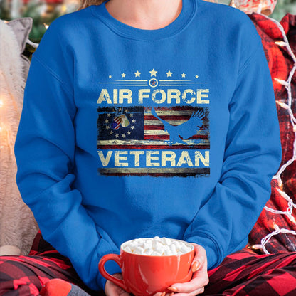 Proud Veteran Shirt, Funny Veteran UnisexT-Shirt/Hoodie/Sweatshirt HLT00 - Veteran US Air Force Tshirt - American Betsy Ross Flag T-Shirt