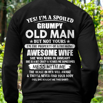 January - Grumpy Old Man with Awesome Wife - Perfect Gift From Wife - HLT01 (SKU06-68-01)