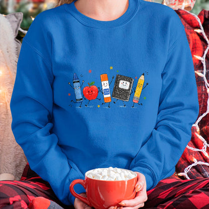 Best Teacher Shirt, Funny Teacher UnisexT-Shirt/Hoodie/Sweatshirt HLT00 - Cute School Supplies Back to School Teacher Student Doodle T-Shirt