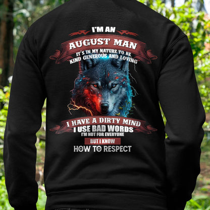 AUGUST - KNOW HOW TO RESPECT - BIRTHDAY T-SHIRT FOR MEN - HLT08 (SKU12-162-08)