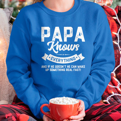 Best Grandpa Shirt, Proud Grandpa Unisex T-Shirt/Hoodie/Sweatshirt HLT00 - Papa Knows Everything 60th Gift Funny Father's Day T-Shirt (1)