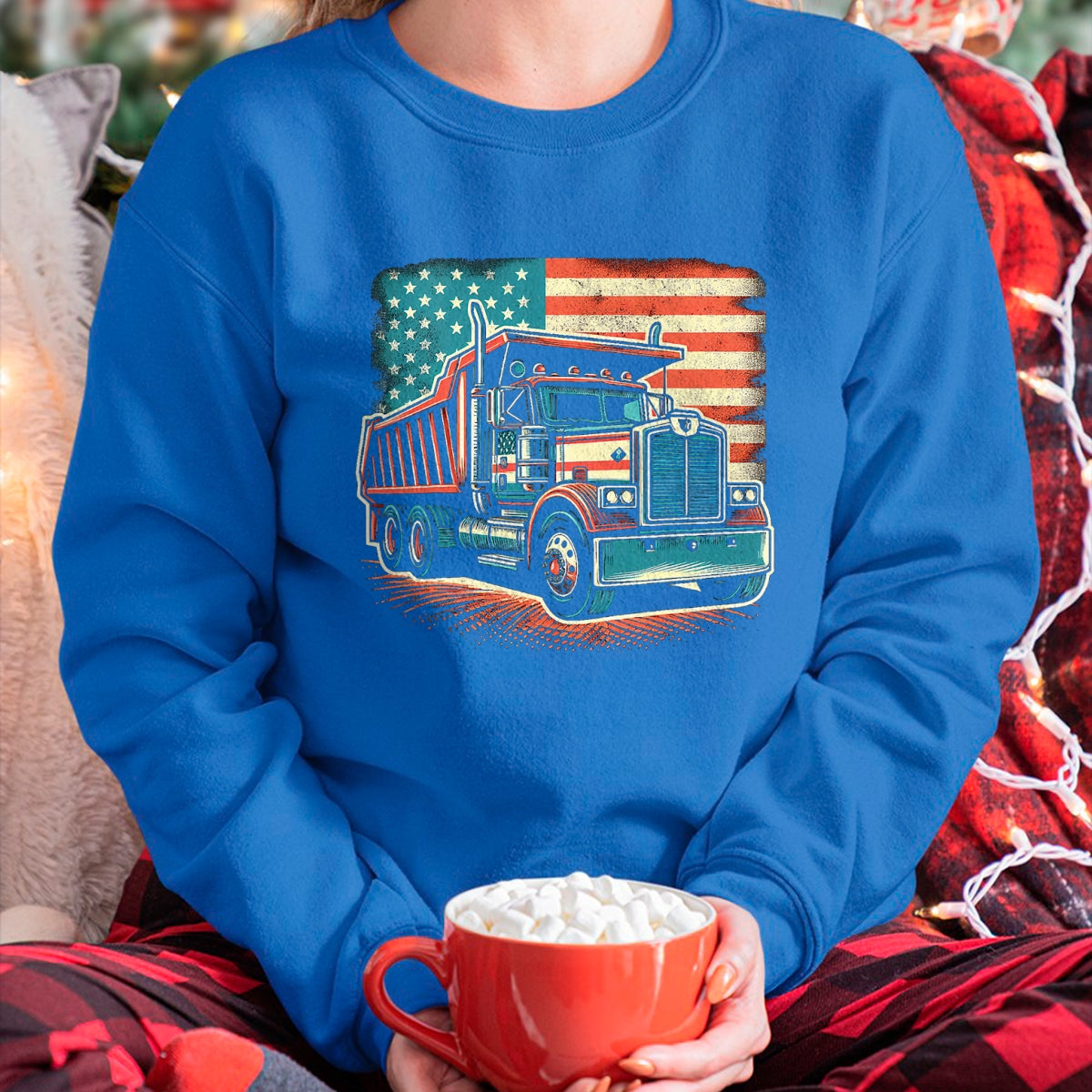 Best Truck Driver Life Shirt, Funny Trucker UnisexT-Shirt/Hoodie/Sweatshirt HLT00 - Dump Truck Driver American Flag Trucker Vintage Men Women T-Shirt