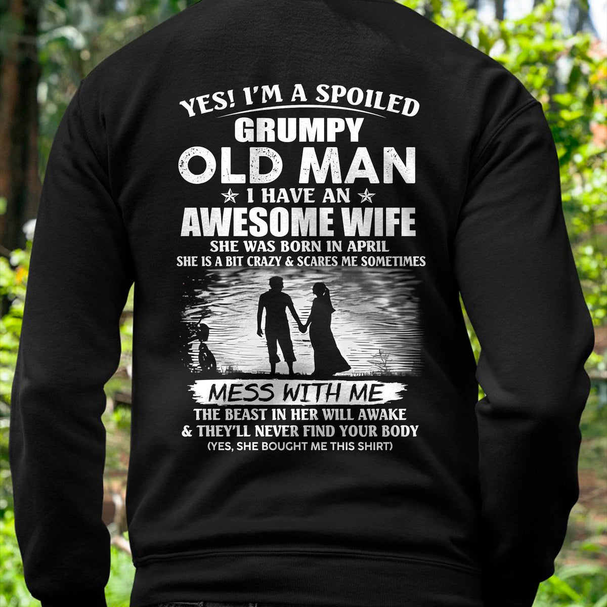 APRIL - GRUMPY OLD MAN T-SHIRT – AWESOME WIFE GIFT FROM WIFE - HLT04 (SKU10-79-04)