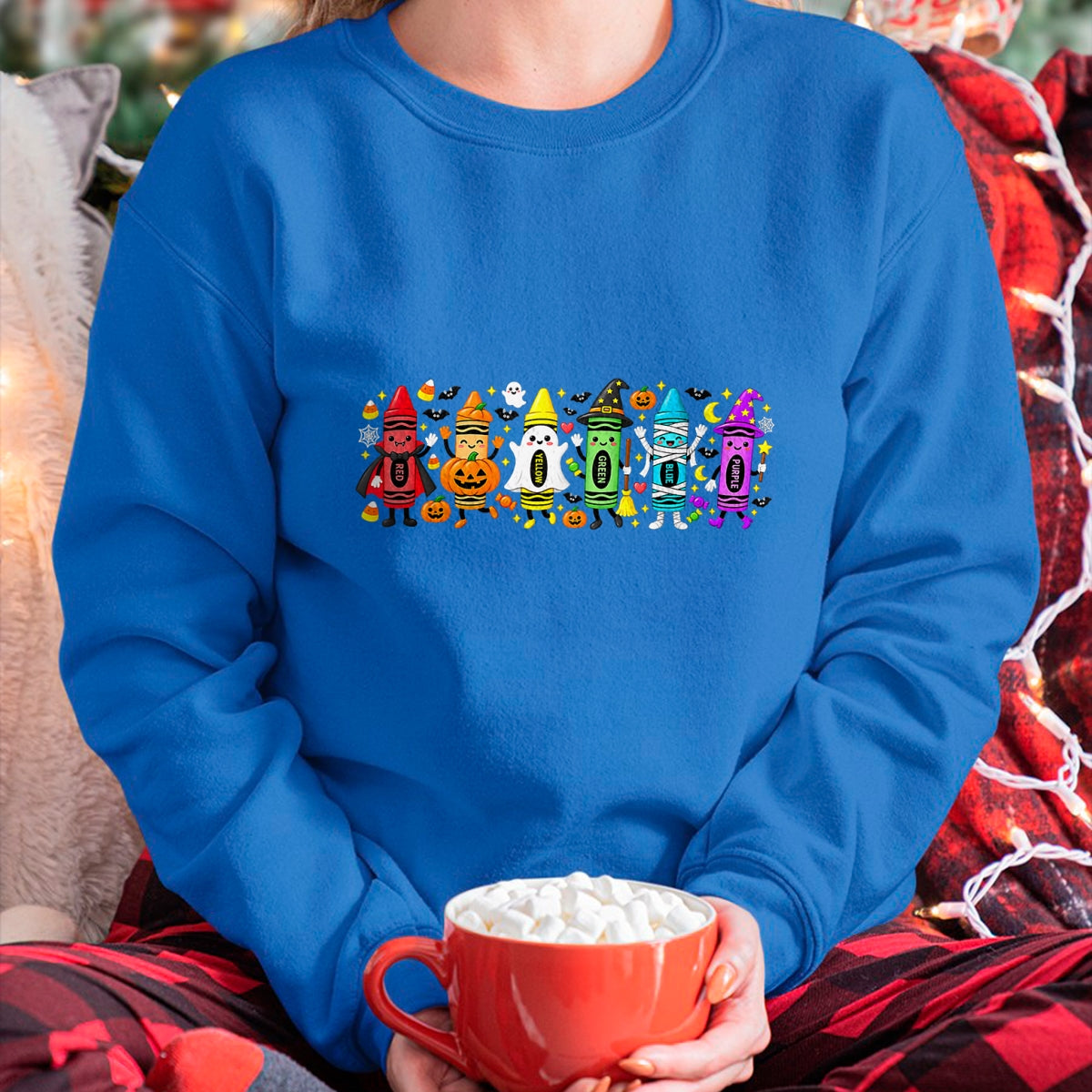 Best Teacher Shirt, Funny Teacher UnisexT-Shirt/Hoodie/Sweatshirt HLT00 - Halloween Crayons Teacher Spooky Teacher T-Shirt
