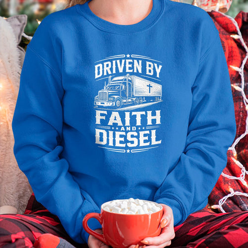 Best Truck Driver Life Shirt, Funny Trucker UnisexT-Shirt/Hoodie/Sweatshirt HLT00 - Driven Faith and Diesel Trucking Jesus Christian Trucker T-Shirt (2)