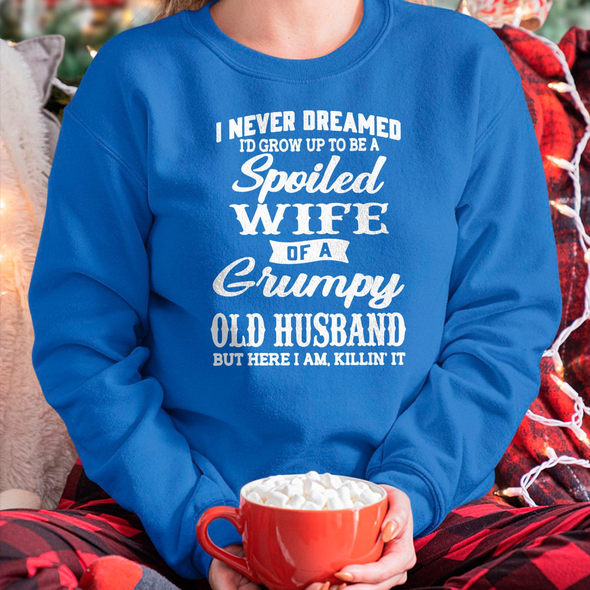 Best Wife Shirt, Wife and Husband Unisex T-Shirt/Hoodie/Sweatshirt HLT00 - Gift for wife T shirt, spoiled wife   I Never Dreamed I'd Grow Up To Be A Spoiled Wife Pullover Hood (1)
