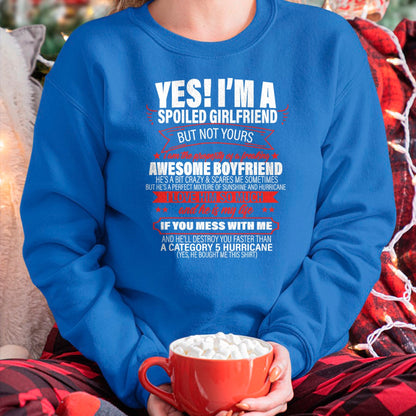 Best Wife Shirt, Wife and Husband Unisex T-Shirt/Hoodie/Sweatshirt HLT00 - Yes ! I'm A Spoiled girlfriend But Not Yours gift for him T-Shirt (1)