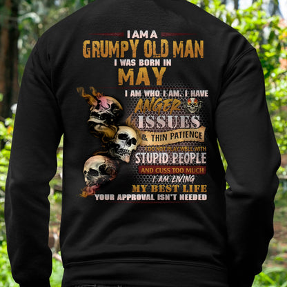 May - Grumpy Old Man T-Shirt - Funny Skull Anger Issues Tee - Perfect Gift For Men HLT05 (SKU08-67-05)