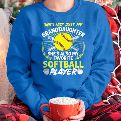 Best Grandpa Shirt, Proud Grandpa Unisex T-Shirt/Hoodie/Sweatshirt HLT00 - Funny My Granddaughter She's Also My Favorite Softball T-Shirt