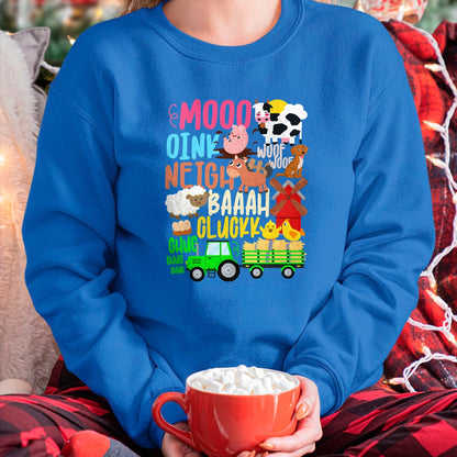Best Farmer Life Shirt, Funny Farmer UnisexT-Shirt/Hoodie/Sweatshirt HLT00 - Farm Animals Sounds Oink Baa Neigh Cluck Moo Toddler Farmer T-Shirt