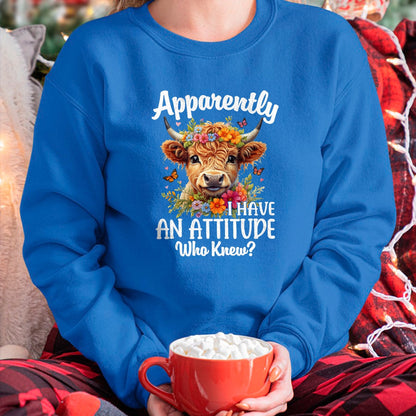 Best Farmer Life Shirt, Funny Farmer UnisexT-Shirt/Hoodie/Sweatshirt HLT00 - Apparently I Have an Attitude Who Knew Highland Cow Print T-Shirt