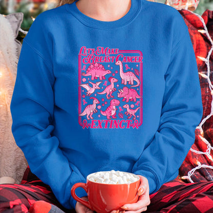 Best Dinosaur Lover Shirt, Funny Dinosaur UnisexT-Shirt/Hoodie/Sweatshirt HLT00 - Lets Make Breast Cancer Extinct Pink Dinosaur Awareness T-Shirt