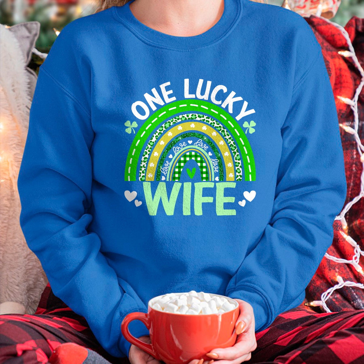 Best Wife Shirt, Wife and Husband Unisex T-Shirt/Hoodie/Sweatshirt HLT00 - Gift for wife T shirt, lucky wife   Womens St Patricks Day Clover One Lucky Wife Rainbow Shamrock Ta