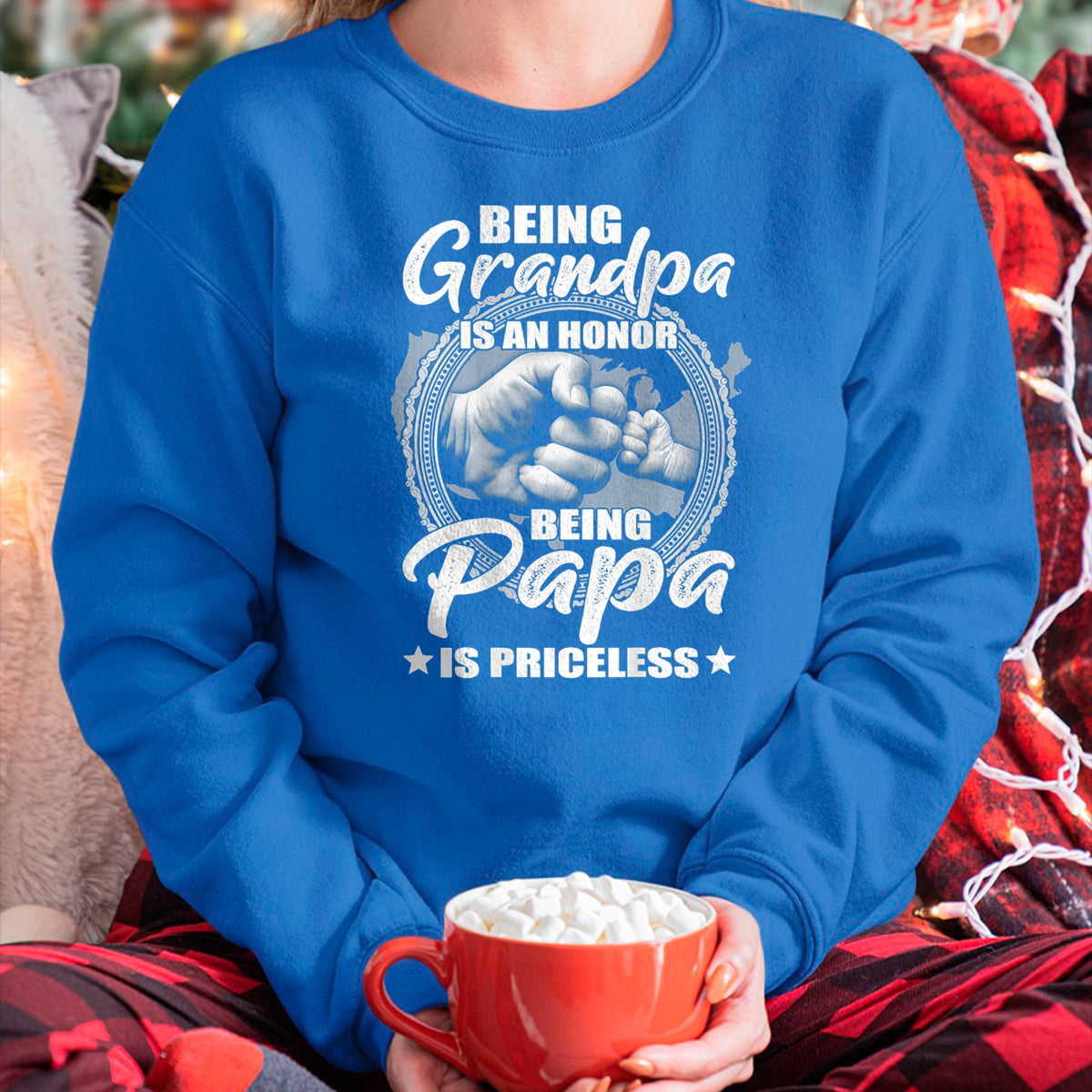 Best Grandpa Shirt, Proud Grandpa Unisex T-Shirt/Hoodie/Sweatshirt HLT00 -Being Grandpa Is An Honor Being PaPa is Priceless (on back) T-Shirt (1)