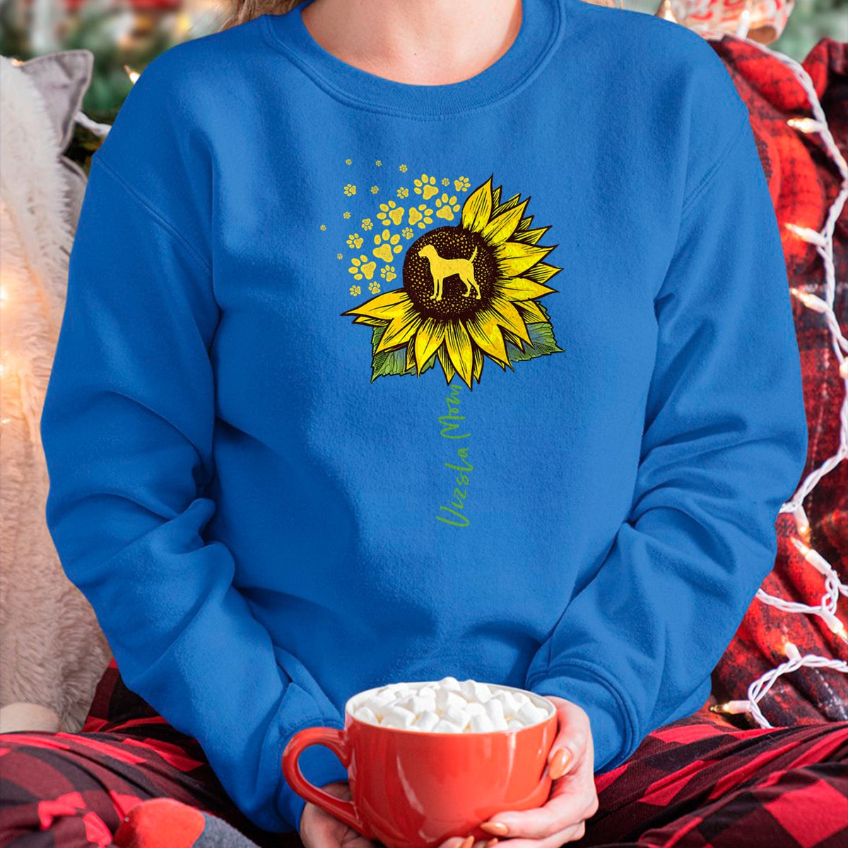 Dog Love Shirt, Dog Lover Gift T-Shirt/Hoodie/Sweatshirt HLT00 - Vizsla Mom Sunflower Vizsla Gifts Dog Mom Mama T-Shirt