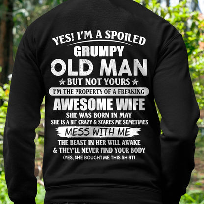 May - Grumpy Old Man with Awesome Wife - Perfect Gift From Wife - HLT05 (SKU06-68-05)