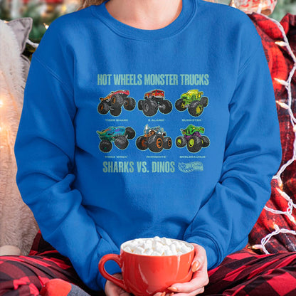 Best Dinosaur Lover Shirt, Funny Dinosaur UnisexT-Shirt/Hoodie/Sweatshirt HLT00 - Hot Wheels Monster Trucks Sharks vs. Dinos T-Shirt Tee for Men Women Boys and Girls