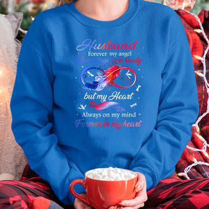 Best Wife Shirt, Wife and Husband Unisex T-Shirt/Hoodie/Sweatshirt HLT00 - Husband Forever my angel Your wings were ready but my Heart T-Shirt
