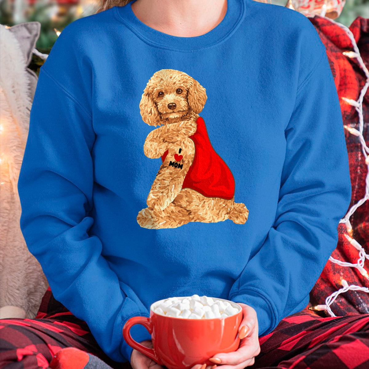 Dog Love Shirt, Dog Lover Gift T-Shirt/Hoodie/Sweatshirt HLT00 - Poodle Dog I Love Mom Tattoo Lover funny Gift T-Shirt