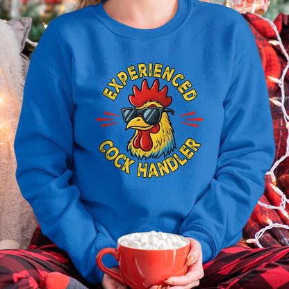 Best Farmer Life Shirt, Funny Farmer UnisexT-Shirt/Hoodie/Sweatshirt HLT00 - Experienced Cock Handler Funny Adult Humor Rooster Gag T-Shirt