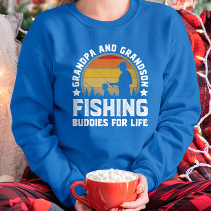 Best Grandpa Shirt, Proud Grandpa Unisex T-Shirt/Hoodie/Sweatshirt HLT00 - Grandpa and Grandson Fishing Buddies for Life - Matching T-Shirt