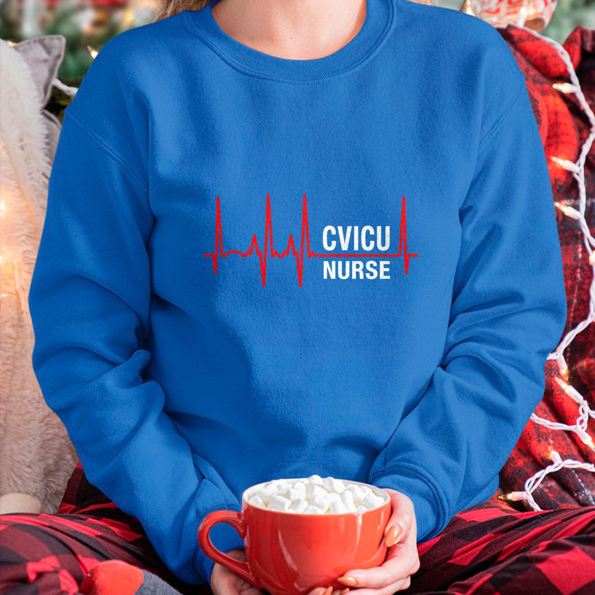 Funny Nurse Shirt, Nurse Unisex T-Shirt/Hoodie/Sweatshirt HLT00 - CVICU Nurse Cardiovascular ICU Nurse Heartbeat T-Shirt