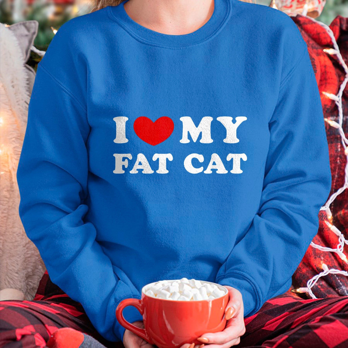 Cat Love Shirt, Funny Cat Lover Gift UnisexT-Shirt/Hoodie/Sweatshirt HLT00 - I Love My Fat Cat, I Heart My Fat Cat T-Shirt, Youth, Black, Medium