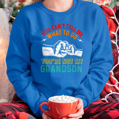 Best Grandpa Shirt, Proud Grandpa Unisex T-Shirt/Hoodie/Sweatshirt HLT00 - You Can't Tell Me What To Do You're Not My Grandson Grandpa T-Shirt