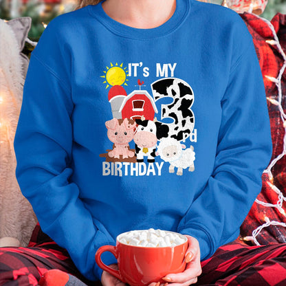 Best Farmer Life Shirt, Funny Farmer UnisexT-Shirt/Hoodie/Sweatshirt HLT00 - Farm Animals 3 Year Old It's My 3rd Birthday Party T-Shirt T-Shirt
