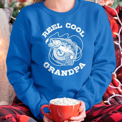 Best Grandpa Shirt, Proud Grandpa Unisex T-Shirt/Hoodie/Sweatshirt HLT00 - Fishing Fish Vintage Reel Cool Grandpa Gift Sweatshirt