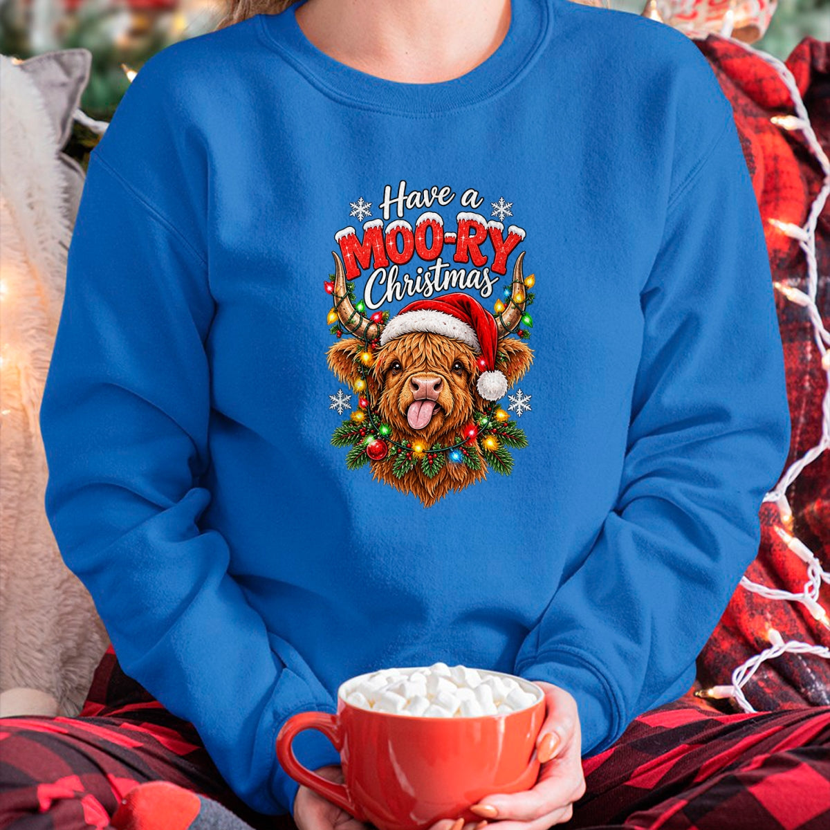 Best Farmer Life Shirt, Funny Farmer UnisexT-Shirt/Hoodie/Sweatshirt HLT00 - Have a Moo-Ry Christmas Highland Cow Christmas Farmers T-Shirt