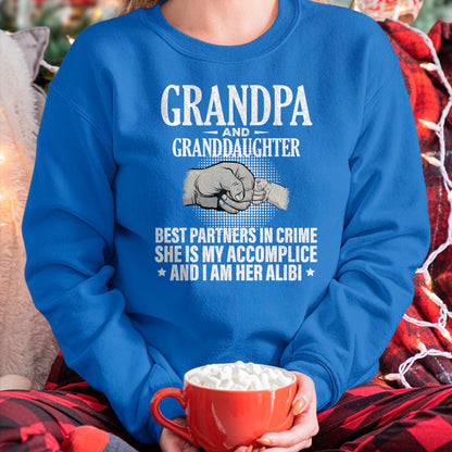 Best Grandpa Shirt, Proud Grandpa Unisex T-Shirt/Hoodie/Sweatshirt HLT00 - Grandpa and Granddaughter best partners in crime T-Shirt