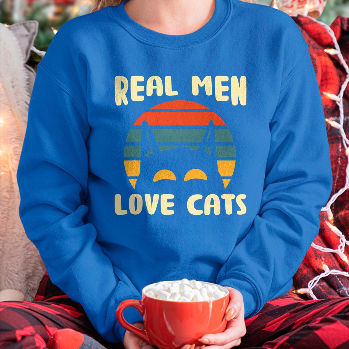 Cat Love Shirt, Funny Cat Lover Gift UnisexT-Shirt/Hoodie/Sweatshirt HLT00 - Real Men Love Cats Cat Lover T-Shirt