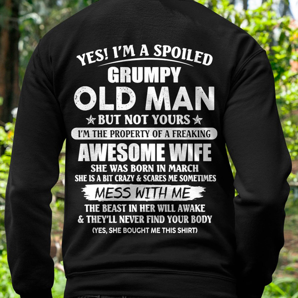 March - Grumpy Old Man with Awesome Wife - Perfect Gift From Wife - HLT03 (SKU06-68-03)